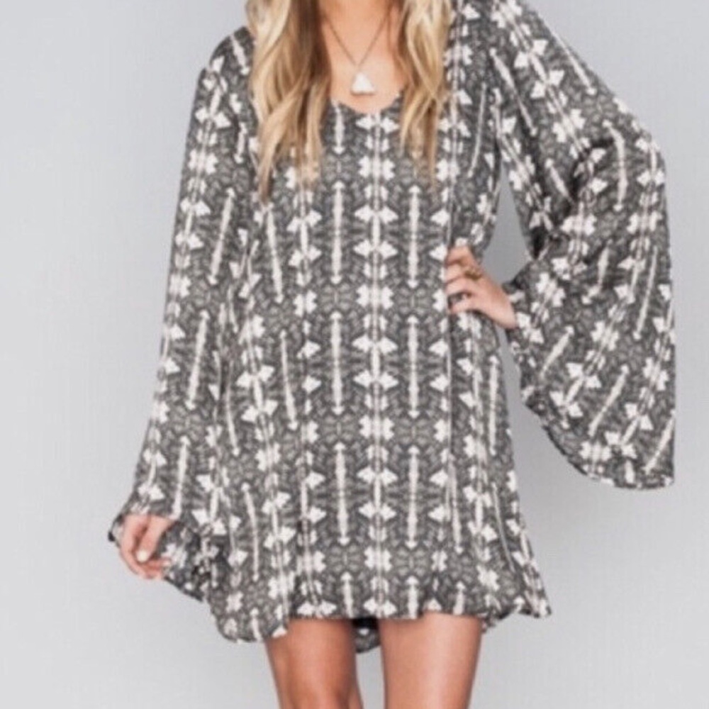 Gray Bell Sleeve Tunic - Picture 1 of 9